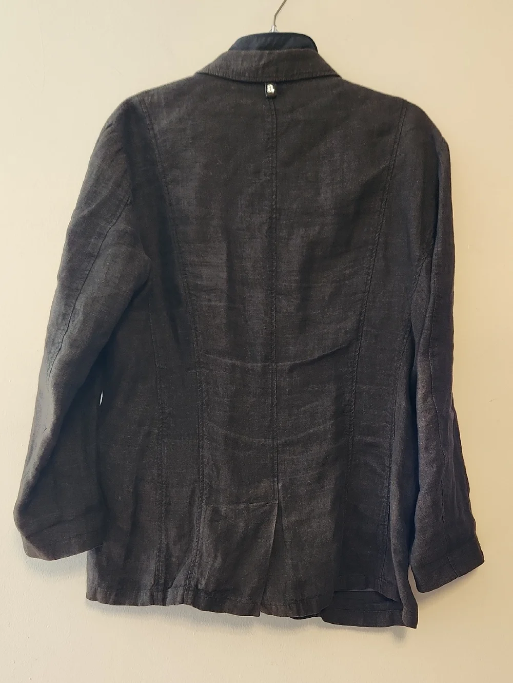 Allegri Milano Men's Black Brown Linen Blazer Vest Size 48EU/38US